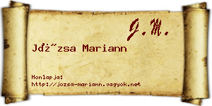 Józsa Mariann névjegykártya