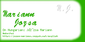 mariann jozsa business card